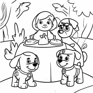 Charming Paw Patrol Characters At Thanksgiving Coloring Page 23554-21581