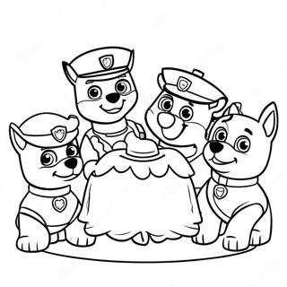 Charming Paw Patrol Characters At Thanksgiving Coloring Page 23554-21582