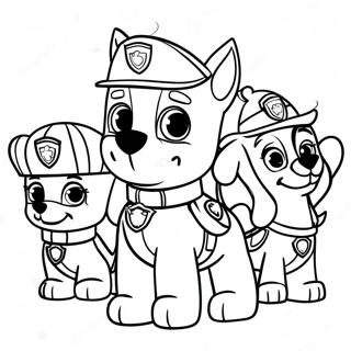 Charming Paw Patrol Characters At Thanksgiving Coloring Page 23554-21753