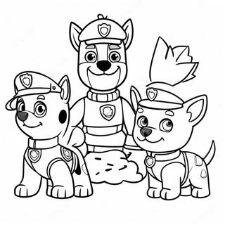 Charming Paw Patrol Characters At Thanksgiving Coloring Page 23554-21755