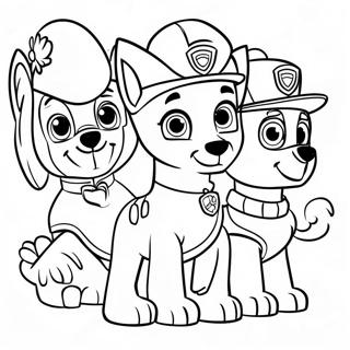 Charming Paw Patrol Characters At Thanksgiving Coloring Page 23554 21756