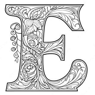 Fancy Letter F Coloring Page 23584-21606