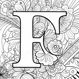 Fancy Letter F Coloring Page 23584-21607