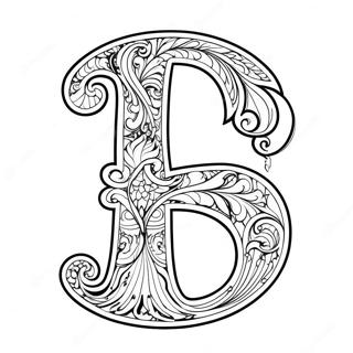 Fancy Letter F Coloring Page 23584-21779