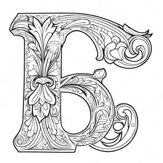 Fancy Letter F Coloring Page 23584-21780