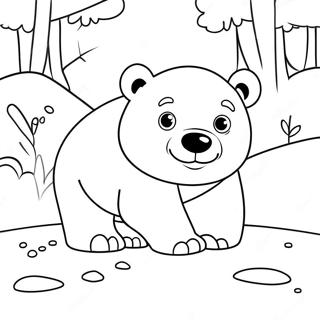 Cute Polar Bear Playing In Snow Coloring Page 23594-21613