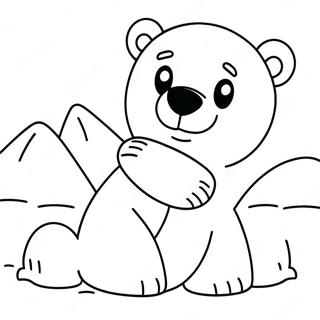 Cute Polar Bear Playing In Snow Coloring Page 23594-21615