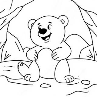 Cute Polar Bear Playing In Snow Coloring Page 23594-21785