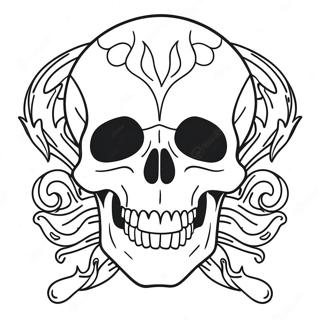 Creepy Skull With Flames Coloring Page 23604-21621