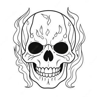 Creepy Skull With Flames Coloring Page 23604-21793