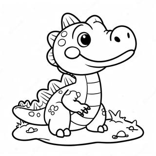 Cute Baby Crocodile Coloring Page 23614-21631