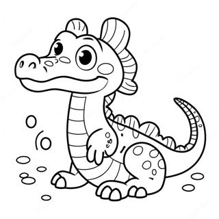 Cute Baby Crocodile Coloring Page 23614-21632