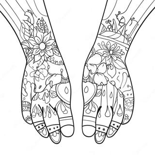 Colorful Hands And Feet Coloring Page 23624-21637