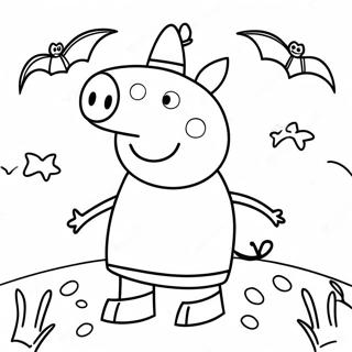 Peppa Pig Halloween Coloring Pages