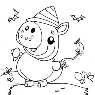 Peppa Pig Halloween Coloring Page 23643-21822