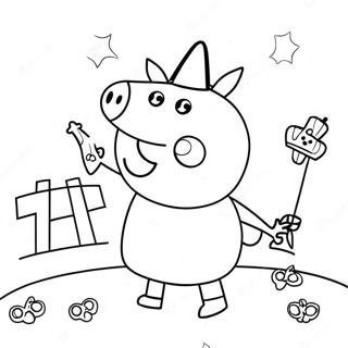 Peppa Pig Halloween Coloring Page 23643-21823