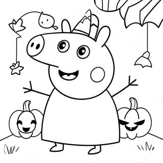 Peppa Pig Halloween Coloring Page 23643-21824