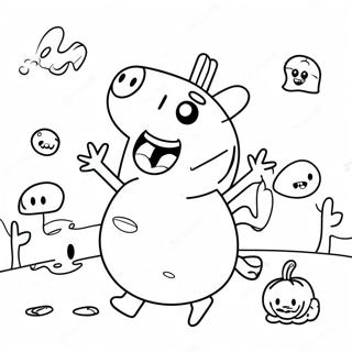 Spooky Peppa Pig With Ghosts Coloring Page 23644-21826