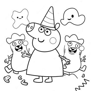 Spooky Peppa Pig With Ghosts Coloring Page 23644-21827