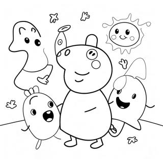 Spooky Peppa Pig With Ghosts Coloring Page 23644-21828