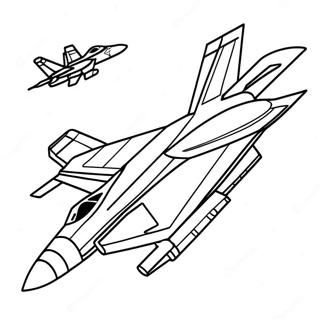 F18 Fighter Jet In Flight Coloring Page 23664-21842