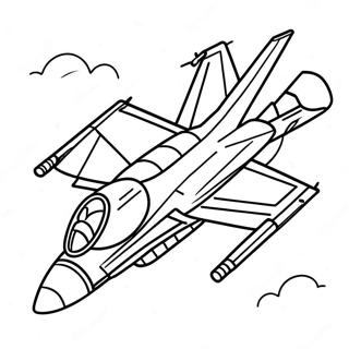 F18 Fighter Jet In Flight Coloring Page 23664-21844