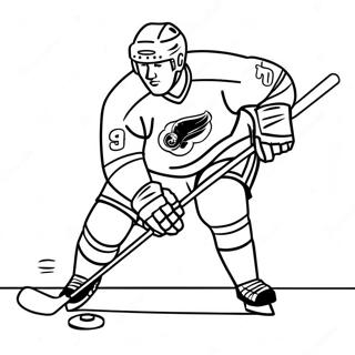 Hockey Player Shooting Puck Coloring Page 23684-21857