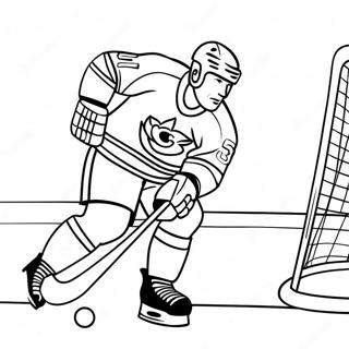 Hockey Player Shooting Puck Coloring Page 23684-21858