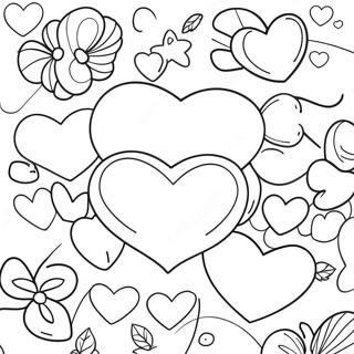 Candy Hearts Coloring Pages