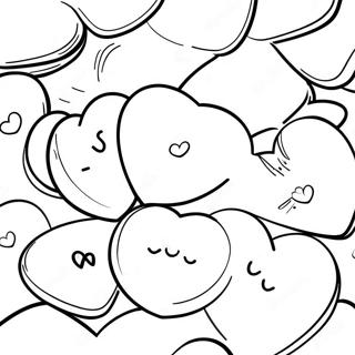 Colorful Candy Hearts Coloring Page 23714-21881