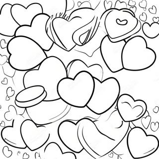 Colorful Candy Hearts Coloring Page 23714-21882