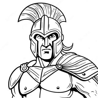 Fierce Spartan Warrior Coloring Page 23734-21897