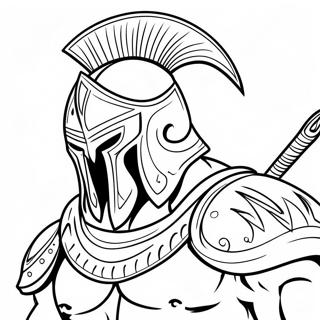 Fierce Spartan Warrior Coloring Page 23734-21899