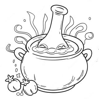 Magic Potion In Cauldron Coloring Page 23744-21905