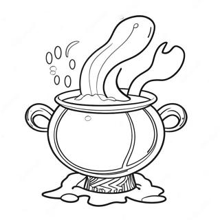 Magic Potion In Cauldron Coloring Page 23744-21906