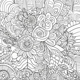 Trippy Geometric Patterns Coloring Page 23754-21913