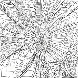 Trippy Geometric Patterns Coloring Page 23754-21915