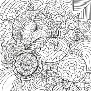 Trippy Geometric Patterns Coloring Page 23754-21916