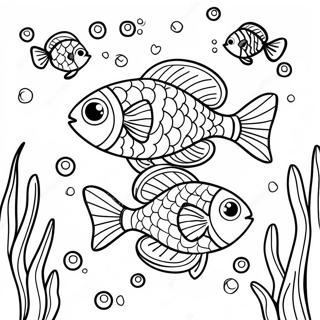 Colorful Fish Swimming In The Ocean Coloring Page 23774-21929