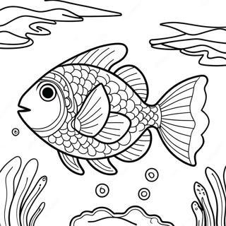 Colorful Fish Swimming In The Ocean Coloring Page 23774-21930