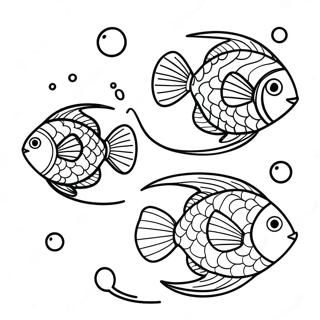 Colorful Fish Swimming In The Ocean Coloring Page 23774-21932