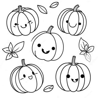 Cute Pumpkin Faces Coloring Page 23794-21948