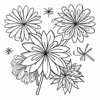 Festive New Year Fireworks Coloring Page 23824-21969