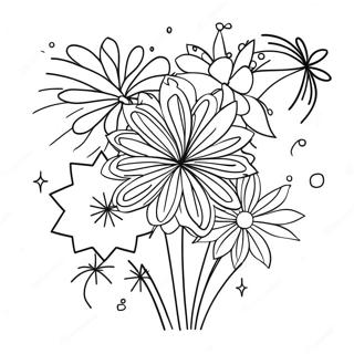 Festive New Year Fireworks Coloring Page 23824-21971