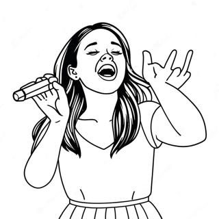 Olivia Rodrigo Singing On Stage Coloring Page 2382-1949