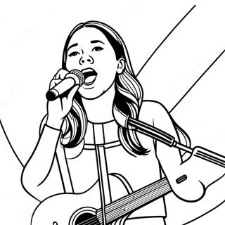 Olivia Rodrigo Singing On Stage Coloring Page 2382-1951