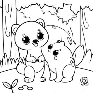 Cute Forest Animals Environmental Coloring Page 23844-21988