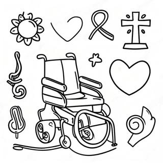 Colorful Disability Awareness Symbols Coloring Page 23864-22003