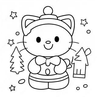 Merry Christmas Hello Kitty Coloring Page 23873-22006