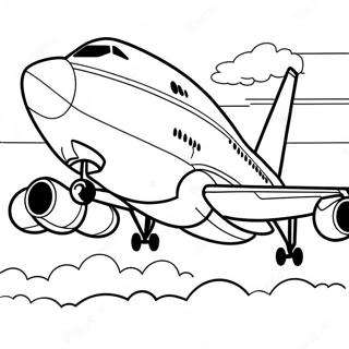 747 Airplane Coloring Pages